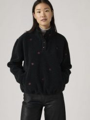 Levi's Bluza polarowa w kolorze czarnym rozmiar: M. Czarne bluzy damskie Levi's, m, bez wzorów, z polaru, bez kaptura. Za 168.46 zł.