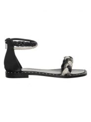 Cafe Noir Sandały w kolorze czarnym rozmiar: 36. Czarne sandały damskie Cafe Noir, bez wzorów, z materiału, z otwartym noskiem, bez obcasa, bez zapięcia. Za 136.13 zł.