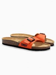 Sunbay Klapki "Jasmin" rozmiar: 39. Pomarańczowe klapki damskie Sunbay, bez wzorów, z otwartym noskiem, bez obcasa, bez zapięcia. Za 124.95 zł.