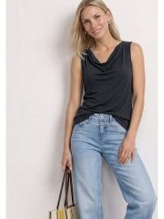 Street One Bluzka w kolorze czarnym rozmiar: 36. Czarne bluzki damskie Street One, bez wzorów, street, bez kołnierzyka, bez ramiączek. Za 77.95 zł.