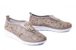 BOCCATO 0110-820.1 mink prntd mink lthr byz, półbuty letnie damskie. Brązowe półbuty damskie Boccato, na lato, bez wzorów, z gumy, bez obcasa, bez zapięcia. Za 314.90 zł.