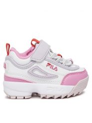 Fila Sneakersy Disruptor E Cb Tdl FFK0034.13355 Biały. Białe buty sportowe dziewczęce Fila, ze skóry, bez zapięcia. Za 179.99 zł.