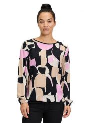 BETTY & CO Bluzka w kolorze szarobrązowo-czarno-jasnoróżowym rozmiar: 38. Brązowe bluzki damskie Betty & Co, bez wzorów, z wiskozy, bez kołnierzyka, bez ramiączek. Za 91.77 zł.