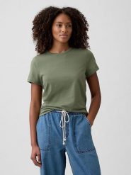 GAP Koszulka w kolorze khaki rozmiar: XXL. Brązowe bluzki damskie GAP, xxl, bez wzorów, z bawełny, bez kołnierzyka, bez ramiączek. Za 43.68 zł.