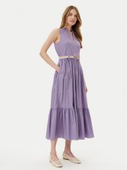 TWINSET Sukienka codzienna 251TT2101 Fioletowy Regular Fit. Fioletowe sukienki damskie Twinset, bez wzorów, z bawełny, bez ramiączek. Za 999.99 zł.