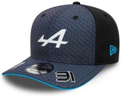 Czapka New Era 9FIFTY Esteban Ocon - czarna z granatem. Niebieskie czapki z daszkiem damskie MALINE, bez wzorów, z poliesteru. Za 195.99 zł.