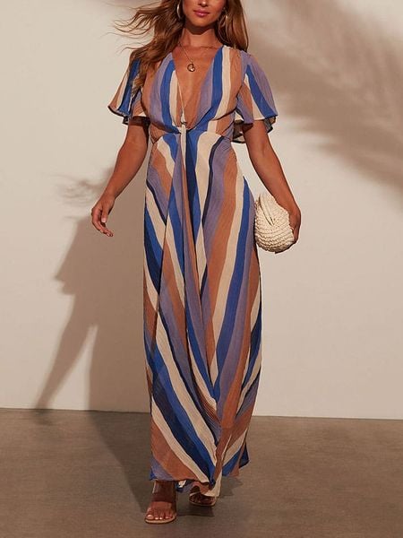 LA Angels Sukienka w kolorze niebiesko-karmelowym rozmiar: L. Brązowe sukienki damskie LA Angels, bez wzorów, z wiskozy, bez ramiączek. Za 157.35 zł.