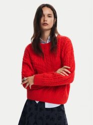 Desigual Sweter Exeter 24WWJF74 Czerwony Regular Fit. Czerwone swetry klasyczne damskie Desigual, l, z syntetyku, bez kołnierzyka. Za 299.99 zł.