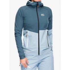Kurtka softshell damska Ortovox Punta Berrino Hooded Jacket. Niebieskie kurtki damskie ORTOVOX, bez wzorów, z softshellu, bez kaptura. Za 962.49 zł.
