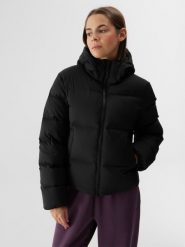 4F Kurtka puchowa z naturalnym wypełnieniem damska - czarna XL. Czarne kurtki damskie 4F, na zimę, xl, bez wzorów, z dzianiny, bez kaptura. W wyprzedaży za 299.99 zł.