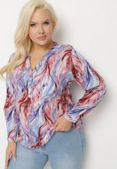 Fioletowa Wiskozowa Koszula z Dekoltem w Serek w Abstrakcyjny Print Axinlla. Fioletowe koszule damskie Born2be, plus size, bez wzorów, z jeansu, biznesowe, bez kołnierzyka, plus size, bez ramiączek. Za 54.99 zł.