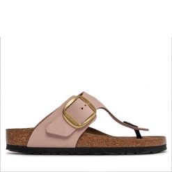 Japonki Birkenstock. Czerwone klapki damskie Birkenstock, bez wzorów, bez obcasa, bez zapięcia. Za 629.99 zł.