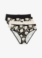 Figi z komfortową bawełną (4 pary). Białe figi bonprix, bez wzorów, z bawełny. Za 67.99 zł.