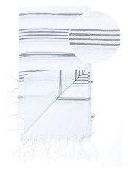 Hammam Chusta hammam w kolorze biało-szarym - 180 x 100 cm rozmiar: onesize. Białe chusty damskie Hammam, bez wzorów, z bawełny. Za 52.99 zł.