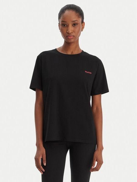 HUGO T-Shirt 50555634 Czarny Relaxed Fit. Czarne t-shirty damskie Hugo, xl, bez wzorów, z bawełny, bez kołnierzyka. Za 159.99 zł.