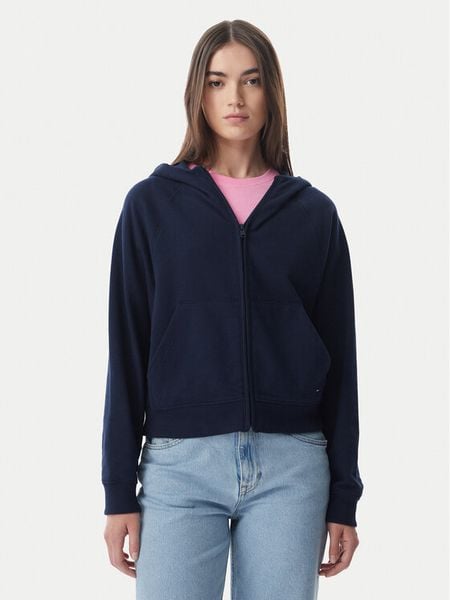 Tommy Jeans Bluza Flag DW0DW22834 Granatowy Boxy Fit. Niebieskie bluzy damskie Tommy Jeans, m, bez wzorów, z bawełny, bez kaptura. Za 363.99 zł.