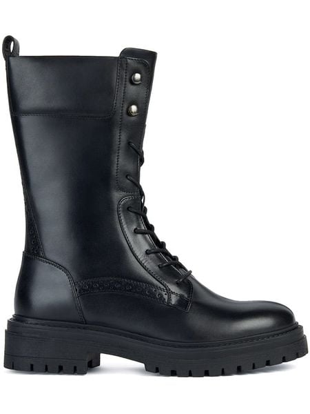 Geox Skórzane kozaki "Iridea" w kolorze czarnym rozmiar: 38. Czarne kozaki damskie Geox, na zimę, bez obcasa, bez zapięcia. Za 274.75 zł.