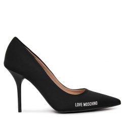 Szpilki LOVE MOSCHINO. Czarne szpilki damskie Love Moschino, bez wzorów, bez obcasa, na szpilce, bez zapięcia. Za 589.99 zł.