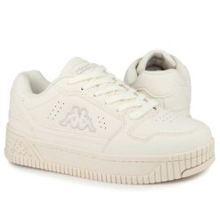 Buty damskie trampki sportowe Kappa EMELA. Białe obuwie sportowe casual damskie Kappa, z gumy, bez zapięcia. W wyprzedaży za 139.00 zł.