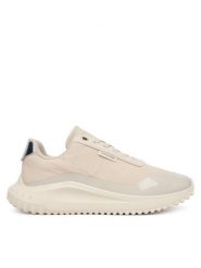 Calvin Klein Sneakersy Eva Runner Lace Up Mat Mix YW0YW02016 Beżowy. Brązowe obuwie sportowe damskie Calvin Klein, z materiału, bez zapięcia. Za 409.99 zł.