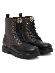 MICHAEL Michael Kors Kozaki Kalina MK05040001 Czarny. Czarne kozaki dziewczęce MICHAEL Michael Kors, bez wzorów, ze skóry, bez obcasa, bez zapięcia. Za 534.99 zł.