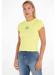 TOMMY JEANS Koszulka w kolorze żółtym rozmiar: M. Żółte bluzki damskie Tommy Jeans, m, bez wzorów, z jeansu, bez kołnierzyka, bez ramiączek. Za 105.38 zł.
