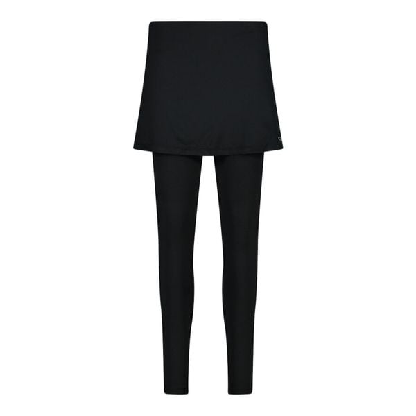 Damskie legginsy 2 w 1 z dżerseju CMP. Czarne legginsy damskie CMP, bez wzorów, z dżerseju. Za 285.65 zł.