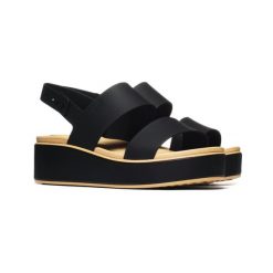 Damskie klapki Crocs BROOKLYN MATTE WRAP LOW WEDGE W 211802-0RI 3. Brązowe klapki damskie Crocs, bez wzorów, z materiału, z okrągłym noskiem, bez obcasa, na koturnie, bez zapięcia. Za 259.00 zł.
