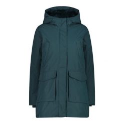 Parka damska z kapturem CMP. Zielone parki damskie CMP, na zimę, l, z materiału, z kapturem. Za 625.60 zł.
