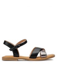 Clara Barson Sandały WS5100-19A Czarny. Czarne sandały damskie Clara Barson, bez wzorów, ze skóry, bez obcasa, na płaskiej podeszwie, bez zapięcia. Za 39.99 zł.