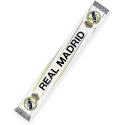 Szalik kibicowski Real Madryt. Białe szaliki damskie REAL MADRID, bez wzorów, z materiału. Za 100.59 zł.