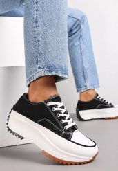 Czarne Sznurowane Trampki Przed Kostkę Na Platformie Camely. Czarne trampki damskie Renee, bez wzorów, przed kostkę, bez zapięcia. Za 44.99 zł.