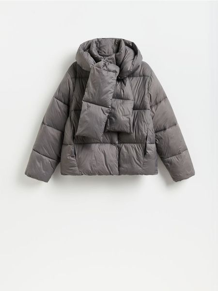 Pikowana kurtka z wiązaniem - brązowy. Brązowe kurtki damskie Reserved, l, bez wzorów, z tkaniny, bez kaptura. Za 299.99 zł.