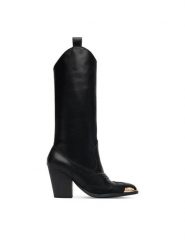 Versace Jeans Couture Kowbojki 79VA3S12 Czarny. Czarne kozaki damskie Versace Jeans Couture, z jeansu, bez obcasa, na słupku, bez zapięcia. Za 1,179.00 zł.
