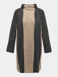 ONLY Carmakoma Sukienka dzianinowa Jane 15313339 Szary Regular Fit. Szare sukienki damskie Only Carmakoma, bez wzorów, z dzianiny, bez ramiączek. Za 129.99 zł.
