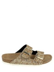 Sunbay Klapki "Trefle" w kolorze złotym rozmiar: 40. Żółte klapki damskie Sunbay, bez wzorów, z otwartym noskiem, bez obcasa, bez zapięcia. Za 122.67 zł.