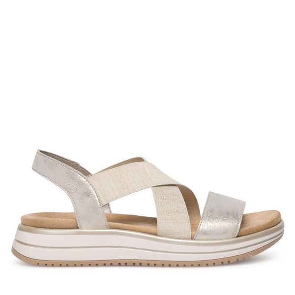 Sandały Remonte. Żółte sandały damskie Remonte, bez wzorów, bez obcasa, na płaskiej podeszwie, bez zapięcia. Za 339.99 zł.