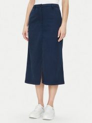 Tommy Hilfiger Spódnica midi Co Blend Midi Skirt WW0WW44726 Granatowy Regular Fit. Niebieskie spódnice damskie Tommy Hilfiger, bez wzorów, z bawełny, midi. Za 309.99 zł.