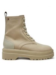 Tommy Hilfiger Trapery Flag Ventile Lace Up Boot FW0FW08287 Beżowy. Brązowe trapery damskie Tommy Hilfiger, z materiału, bez zapięcia. Za 799.99 zł.