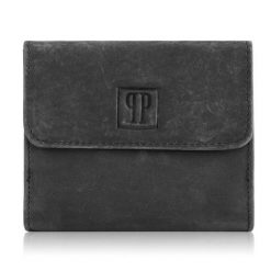Portmonetka damska czarna PAOLO PERUZZI T-11-BL. Czarne portfele damskie PAOLO PERUZZI, bez wzorów, ze skóry. Za 69.99 zł.