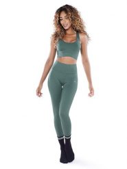 Athleas Top sportowy "Mya" w kolorze khaki rozmiar: M/L. Brązowe koszulki sportowe damskie Athleas, l, bez wzorów, z materiału, bez ramiączek, outdoorowe. Za 158.47 zł.