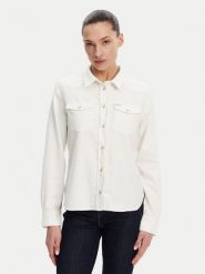 Guess Koszula W5GH35 D5NW1 Biały Regular Fit. Białe koszule damskie Guess, xl, z aplikacjami, z bawełny, bez kołnierzyka, bez ramiączek. Za 189.99 zł.