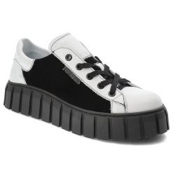 Białe Sneakersy Pollonus Modne Buty Damskie. Czarne obuwie sportowe damskie Pollonus, na wiosnę, z jeansu, bez zapięcia. Za 269.00 zł.