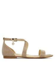 MICHAEL Michael Kors Sandały Alexa Flex Flat 40S6AXFS1D Złoty. Żółte sandały damskie MICHAEL Michael Kors, bez wzorów, ze skóry, bez obcasa, na płaskiej podeszwie, bez zapięcia. Za 589.99 zł.