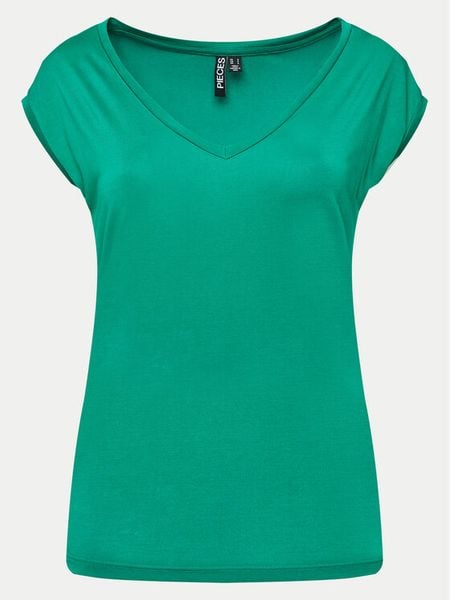 Pieces T-Shirt 17095260 Zielony Regular Fit. Zielone t-shirty damskie Pieces, xs, bez wzorów, bez kołnierzyka. Za 49.99 zł.