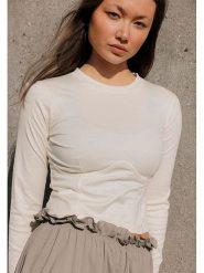 Rethinkit Koszulka "Nice" w kolorze beżowym rozmiar: L. Brązowe koszulki damskie Rethinkit, l, bez wzorów, z bawełny, bez kołnierzyka, bez ramiączek. Za 127.05 zł.