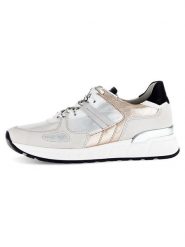 Gabor Skórzane sneakersy w kolorze srebrno-szaro-beżowym rozmiar: 37,5. Brązowe obuwie sportowe damskie Gabor, bez zapięcia. Za 180.49 zł.