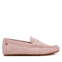 Mokasyny Tommy Hilfiger. Czerwone mokasyny damskie Tommy Hilfiger, bez obcasa. Za 479.99 zł.