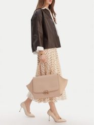 GINO ROSSI Torebka EO-KY-183 Beżowy. Brązowe torebki klasyczne damskie Gino Rossi, z materiału, bez dodatków. Za 329.99 zł.