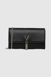 VALENTINO Czarna kopertówka Divina Pochette. Czarne torebki wieczorowe damskie Valentino by Mario Valentino, bez wzorów, duże, bez dodatków. W wyprzedaży za 178.99 zł.